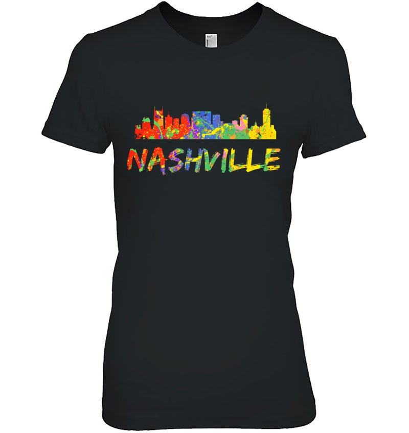 Colorful Tennessee Paint Splash Art Unique Nashville Skyline Pullover Hoodie