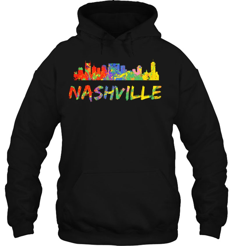 Colorful Tennessee Paint Splash Art Unique Nashville Skyline Pullover Mugs