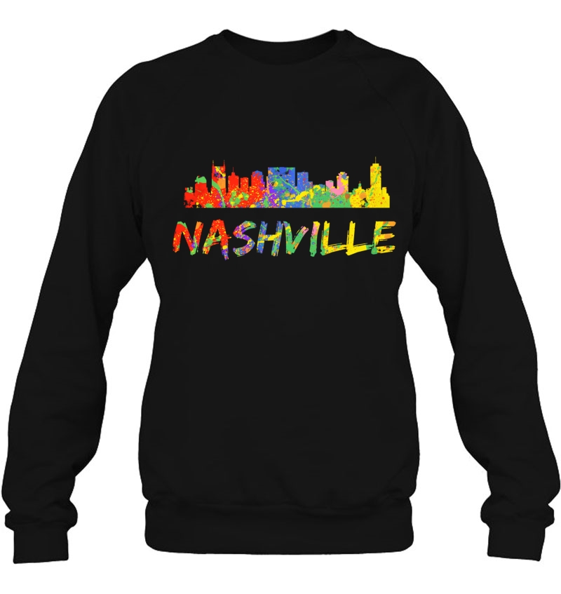 Colorful Tennessee Paint Splash Art Unique Nashville Skyline Pullover Mugs