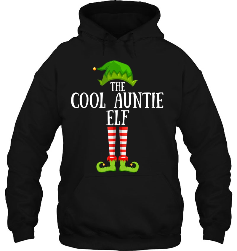 Fun The Cool Auntie Elf Shirt Family Matching Cute Christmas Mugs