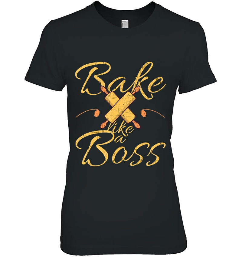 Funny Baker Bake Like A Boss Baking Rolling Pin Design Ladies Tee
