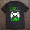 Gamer 11Th Birthday Funny Gift - Level 11 Unlocked Gamer Tee