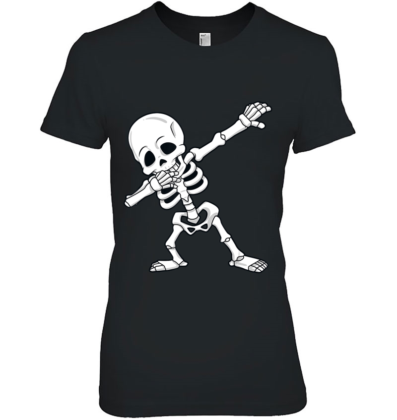 Halloween Dabbing Skeleton Boys Girls Kids Dab Ladies Tee