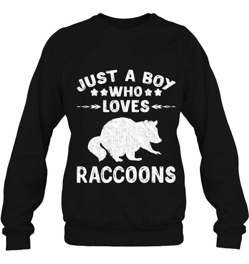 Just A Boy Who Loves Raccoons Tshirt Gift Raccoon Lover Sweatshirt