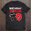 Kids Birthday Ninja Shirt - 9 Year Old Ninja Birthday Party Theme Tee