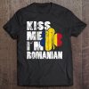 Kiss Me Im Romanian Shirt Irish Shamrock Flag Tee Tee