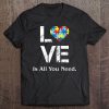 Love Is All You Need Autism Shirt Autism Awareness Tshirt Tee