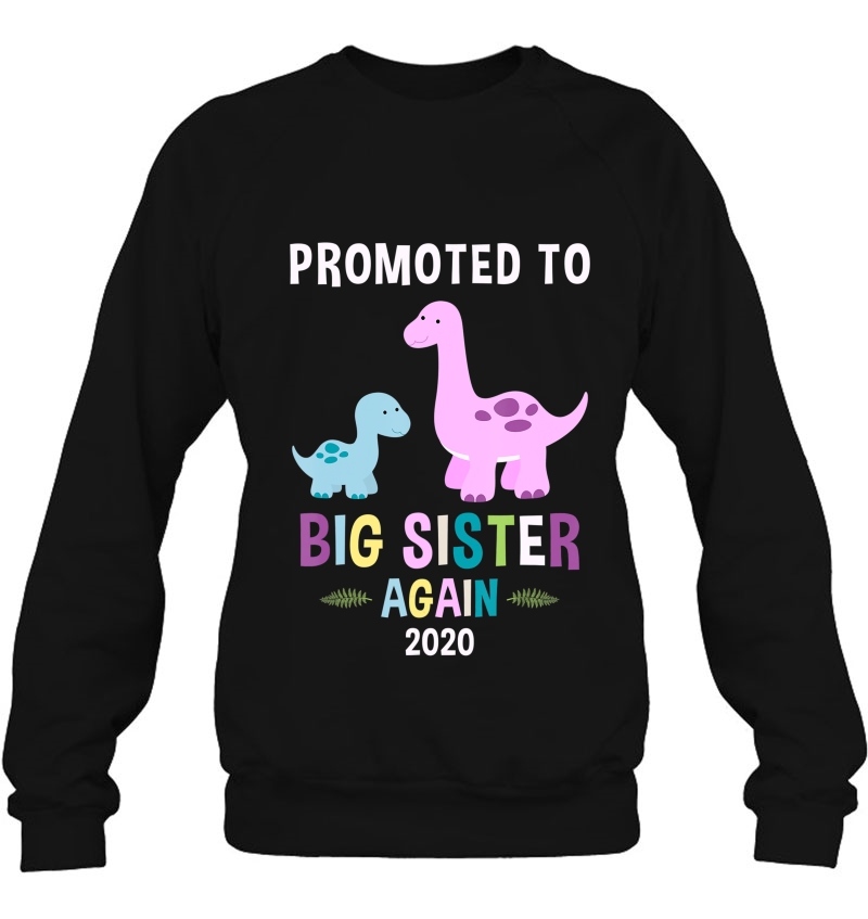 Promoted To Big Sister Again Shirt 2020 Dinosaur Mugs