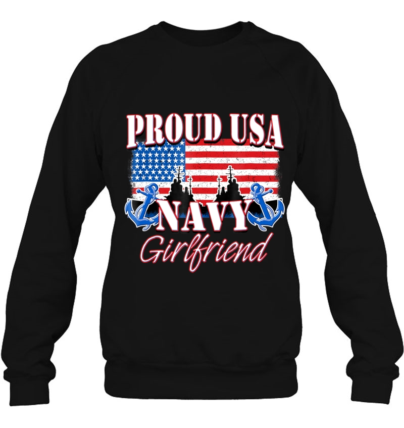 Proud Usa Navy Girlfriend Shirt Patriotic Service Women Mugs