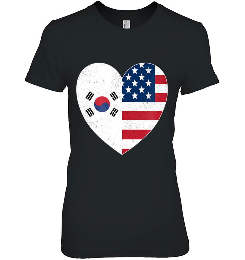 South Korea Flag Korean American Heart Usa Patriotic Hoodie