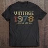 Vintage 1978 42Nd Birthday 42 Years Old Gift Tee