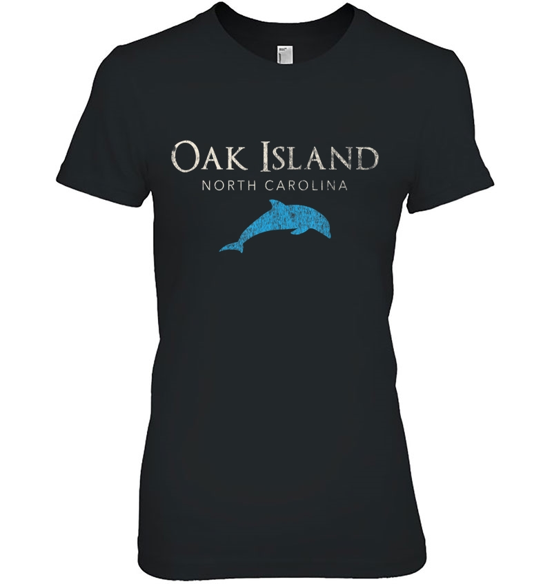 Vintage Oak Island Nc Dolphin Hoodie