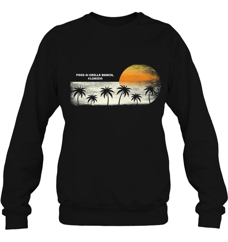 Vintage Pass-A-Grille Beach Fl Ocean Sunset And Palm Trees Premium Mugs