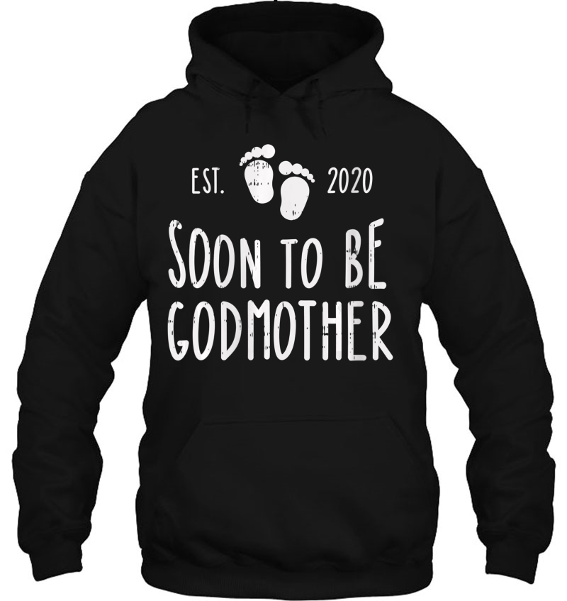 Womens Soon To Be Godmother Est 2020 Foot Print Pregnancy Gift V-Neck Mugs