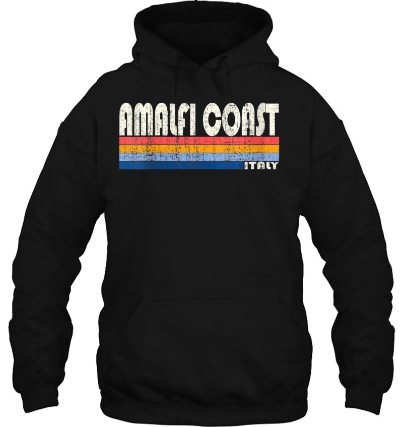 Womens Vintage 70S 80S Style Amalfi Coast, Italy V-Neck Hoodie