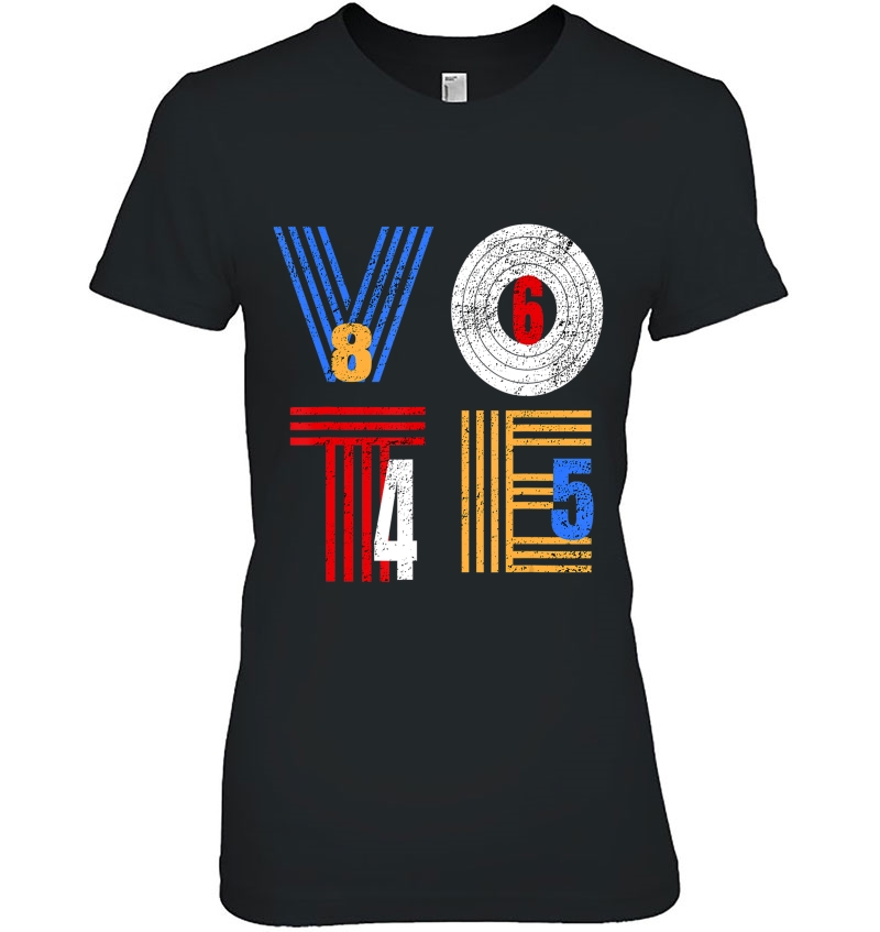 Retro Anti Trump Vote 8645 Democrat Voter Gift Ladies Tee