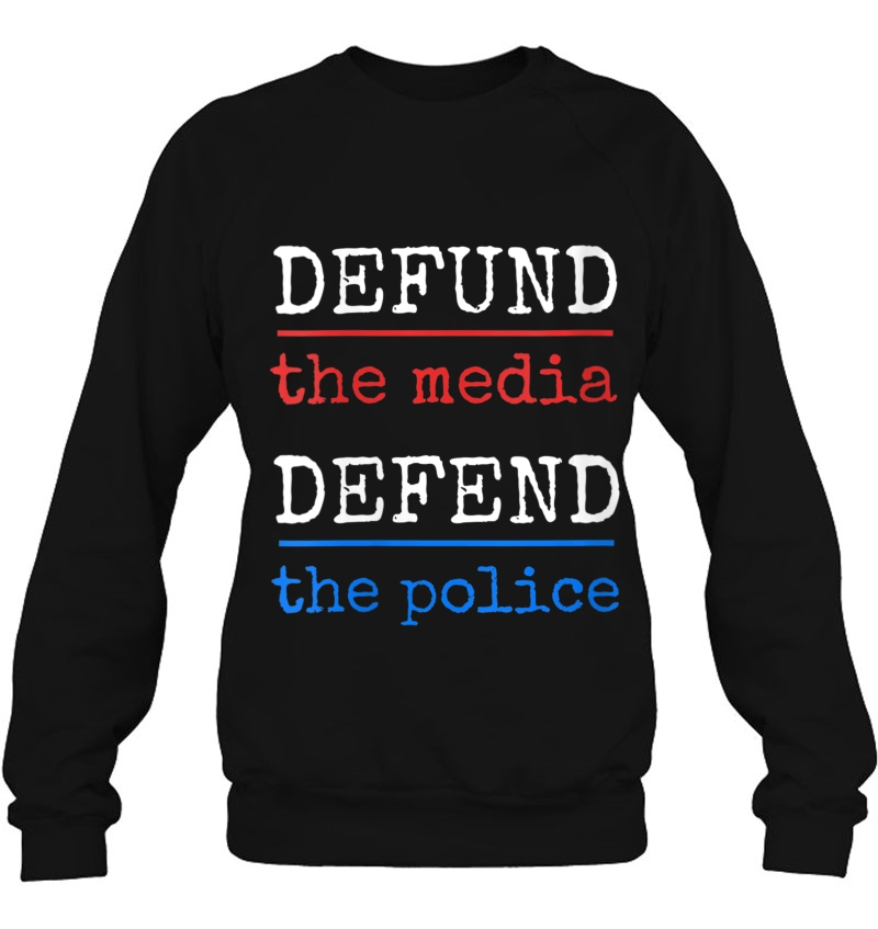 Womens Defund The Media Defend The Police For Q American Patriots V-Neck Sweatshirt