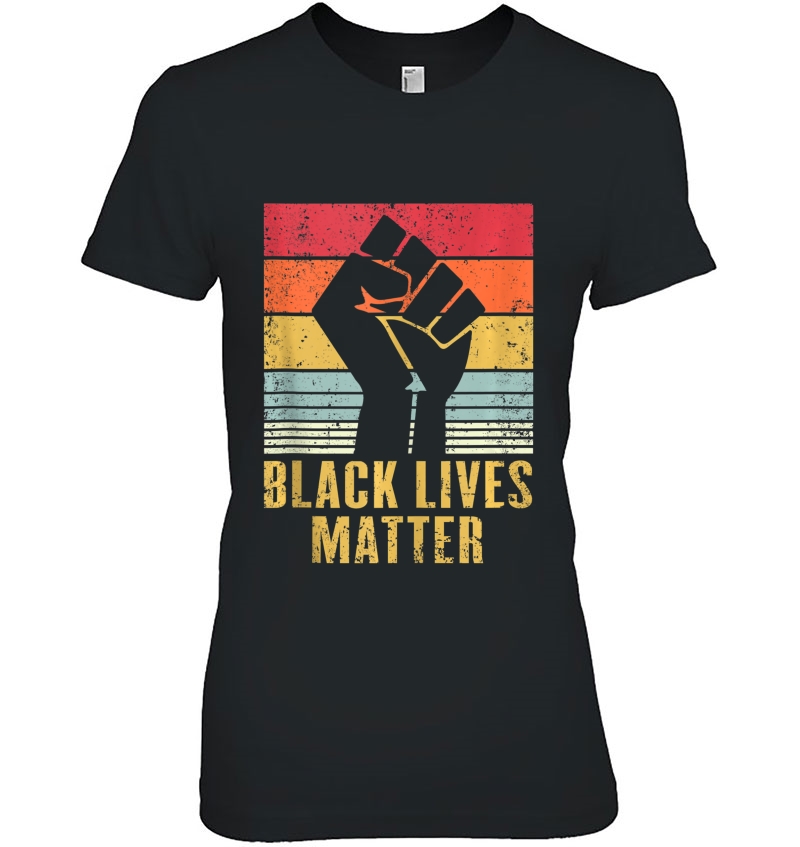 Black Lives Matter Blm Protest Black Fist Vintage Retro Tank Top Ladies Tee