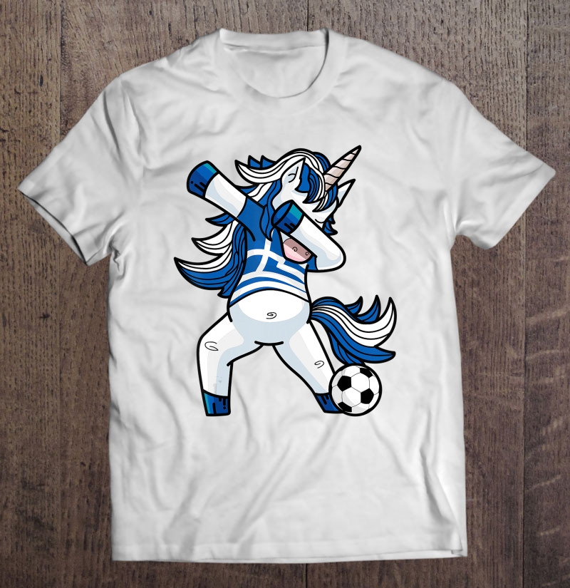 Dabbing Soccer Unicorn Greece Greeks Football Shirt