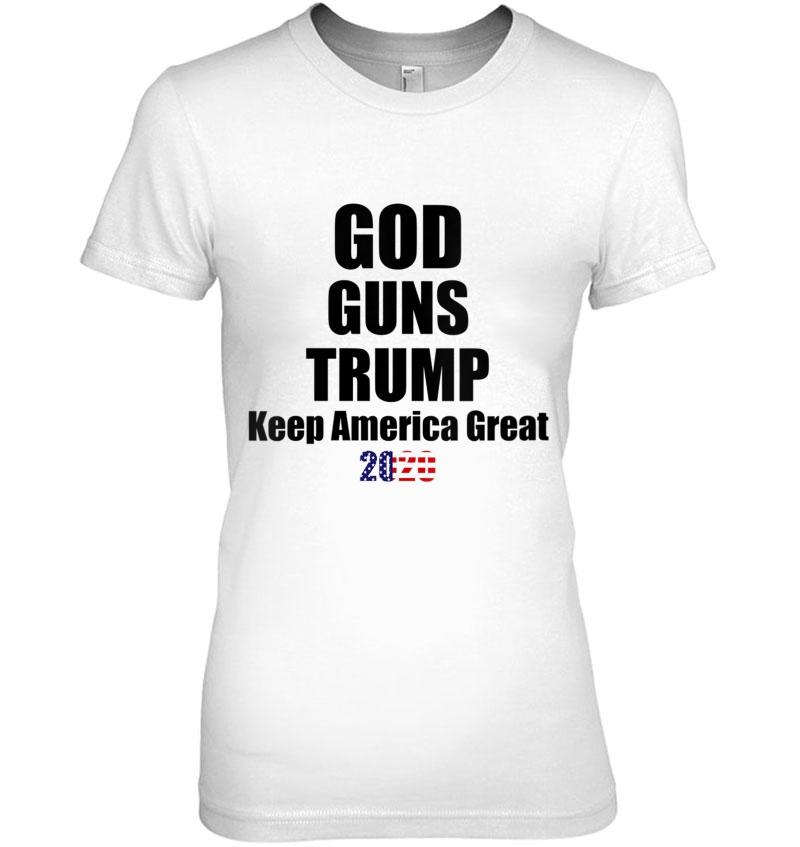 Womens Keep America Great Trump 2020 Shirt God Guns Trump V-Neck Hoodie