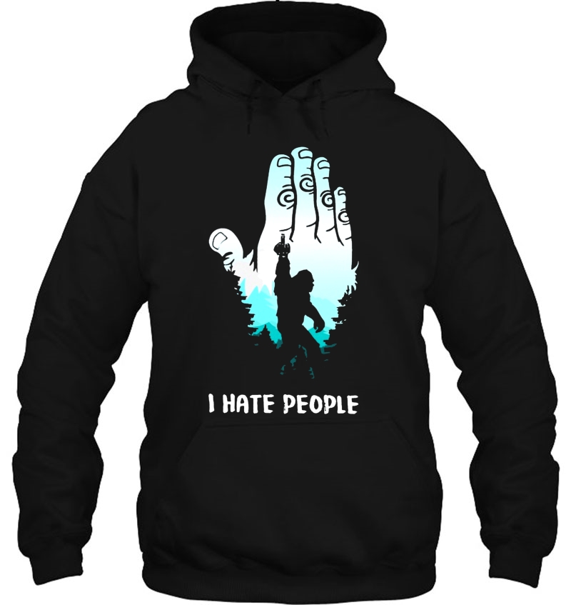 I Hate People Silhouette Bigfoot Middle Finger Mugs