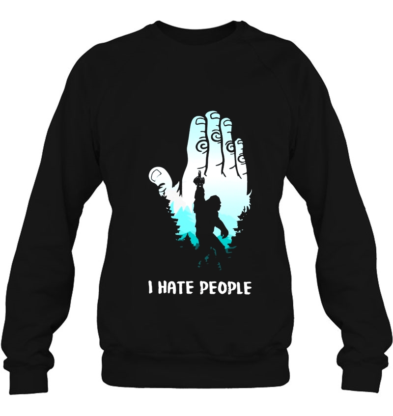 I Hate People Silhouette Bigfoot Middle Finger Mugs