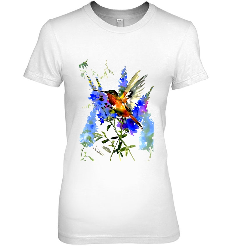 Hummingbird Painting Hummingbird Lover Ladies Tee