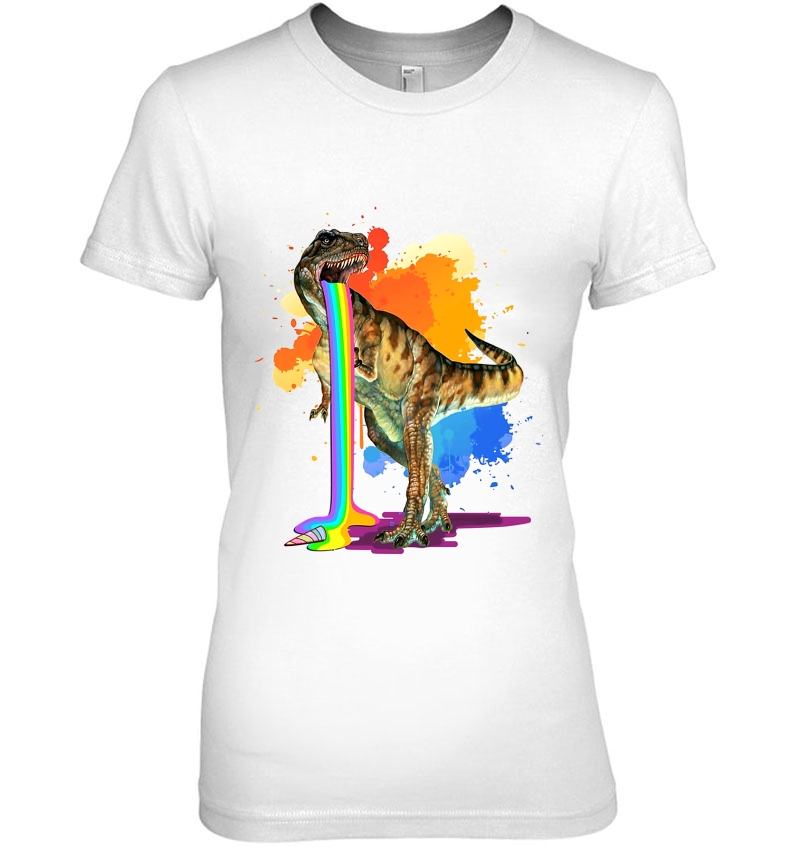 T-Rex Dinosaur Painting Rainbow Ice Cream Hoodie