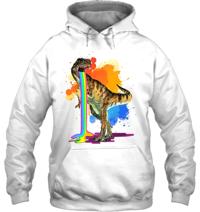 T-Rex Dinosaur Painting Rainbow Ice Cream Mugs