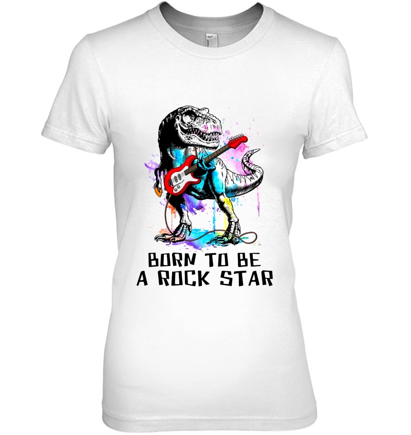 Born To Be A Rock Star T-Rex Playing Guitar Hoodie