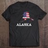 Alaska Map State American Flag Art 4Th Of July Pride Tee Tank Top Tee