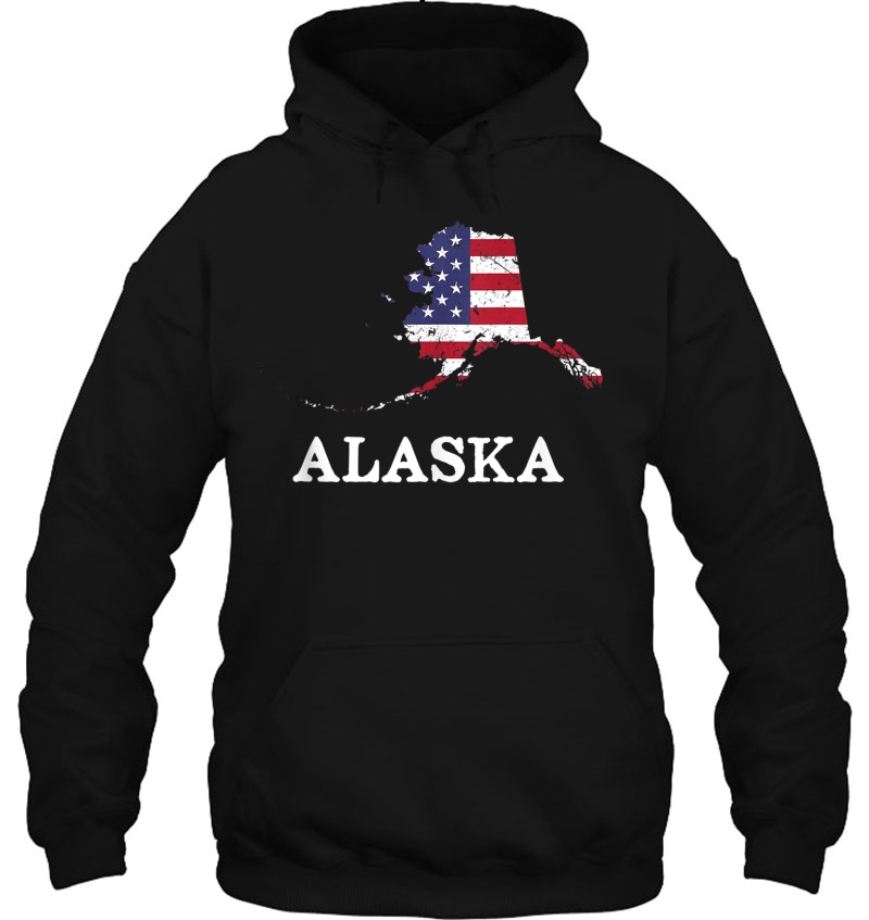 Alaska Map State American Flag Art 4Th Of July Pride Tee Tank Top Mugs