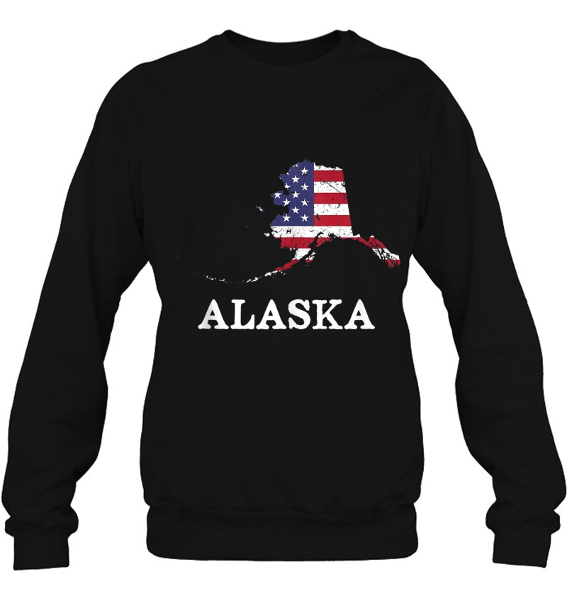 Alaska Map State American Flag Art 4Th Of July Pride Tee Tank Top Mugs