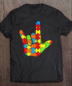 Asl Love Sign Language Autism Gift Awareness Support Tee