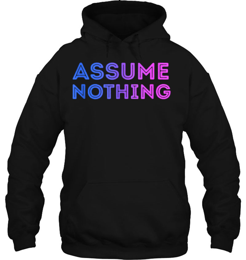 Assume Nothing Bisexual Flag Colors Pride Bi Equality Humor Tank Top Mugs