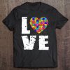 Autism Awareness Love Puzzle Heart Vintage Style Tee