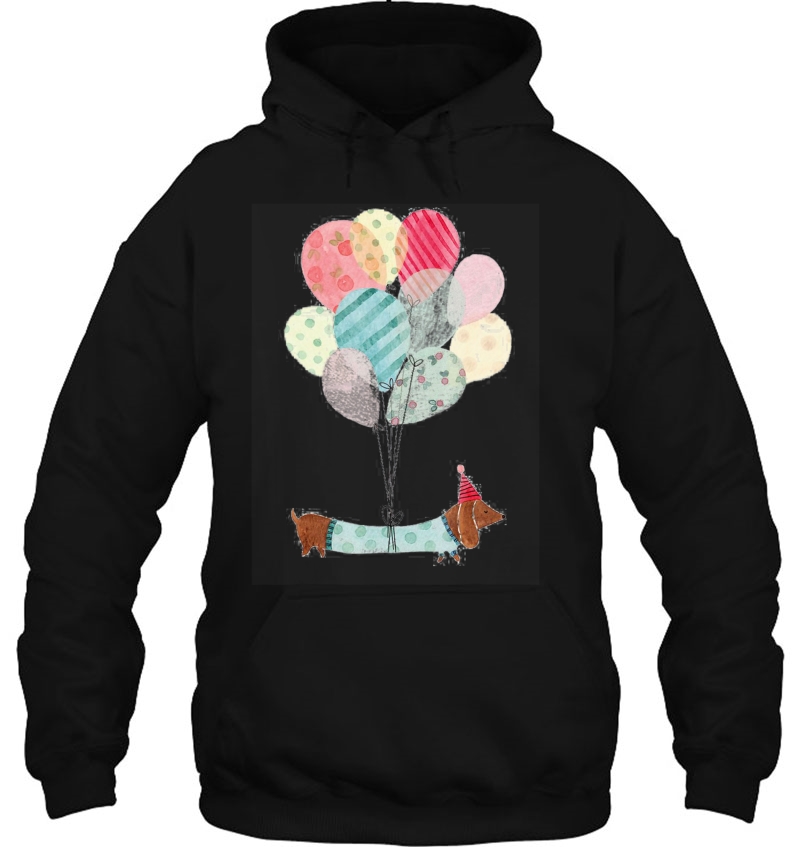 Beautiful Dachshund Dog With Colorful Balloons Hoodie