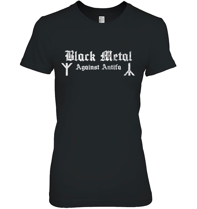 Black Metal Against Antifa Algiz Rune Graphic Hoodie