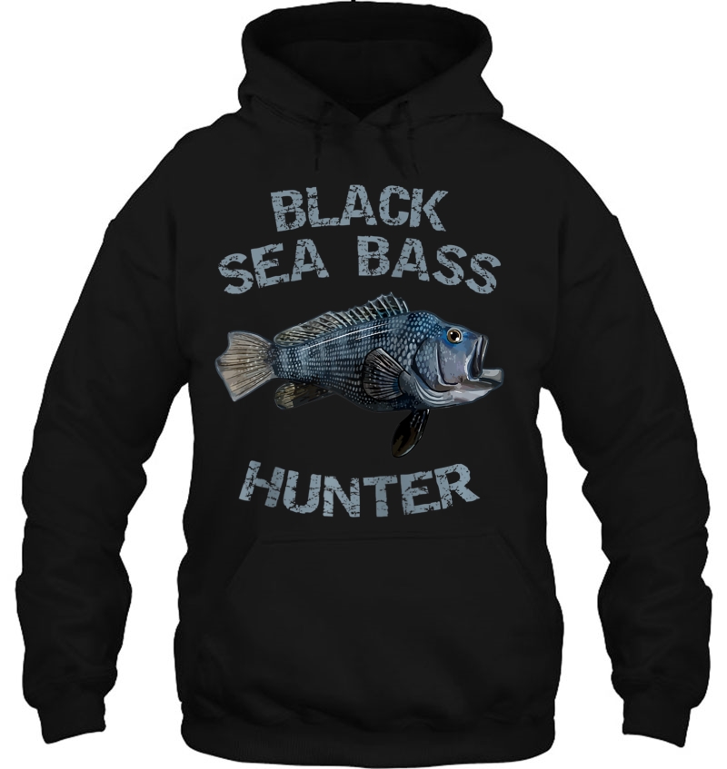 Black Sea Bass Hunter Rock Bass Black Sea Bass Raglan Baseball Tee Mugs