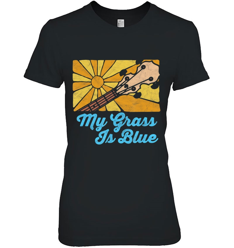 Bluegrass Banjo My Grass Is Blue Vintage Sun Hoodie