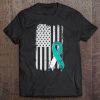 Cervical Cancer - Vintage Us American Flag Ribbon Tee