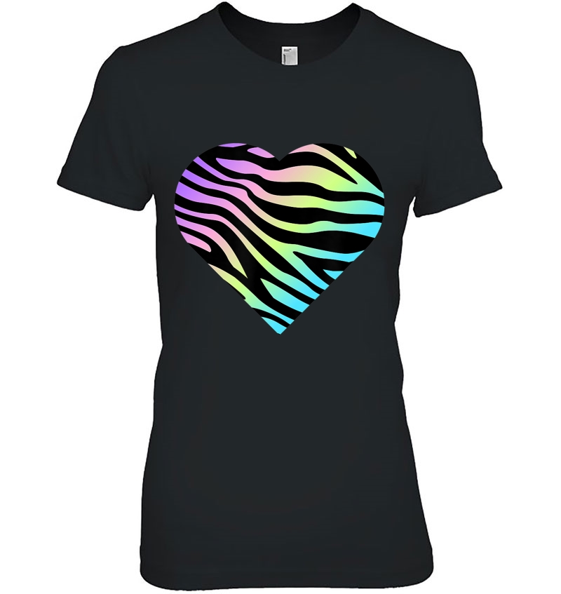 Colorful Zebra Print Heart Hoodie