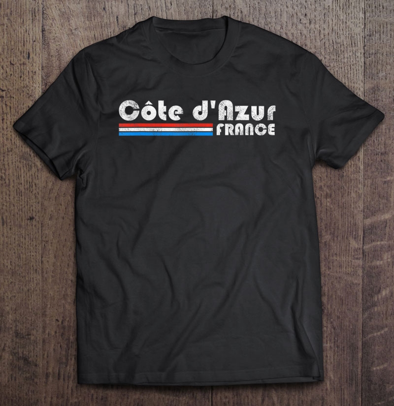 Cote D'azur France Retro Vintage Travel Vacation Gift Shirt