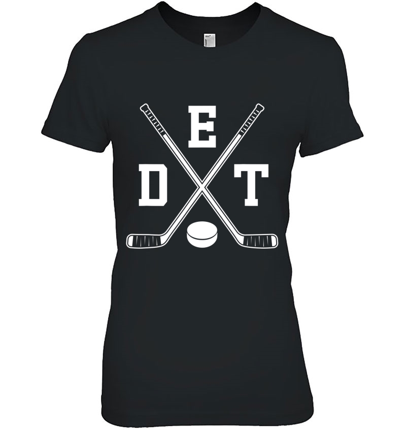 Detroit Michigan Mi Vintage Ice Hockey Sticks Gift Ladies Tee