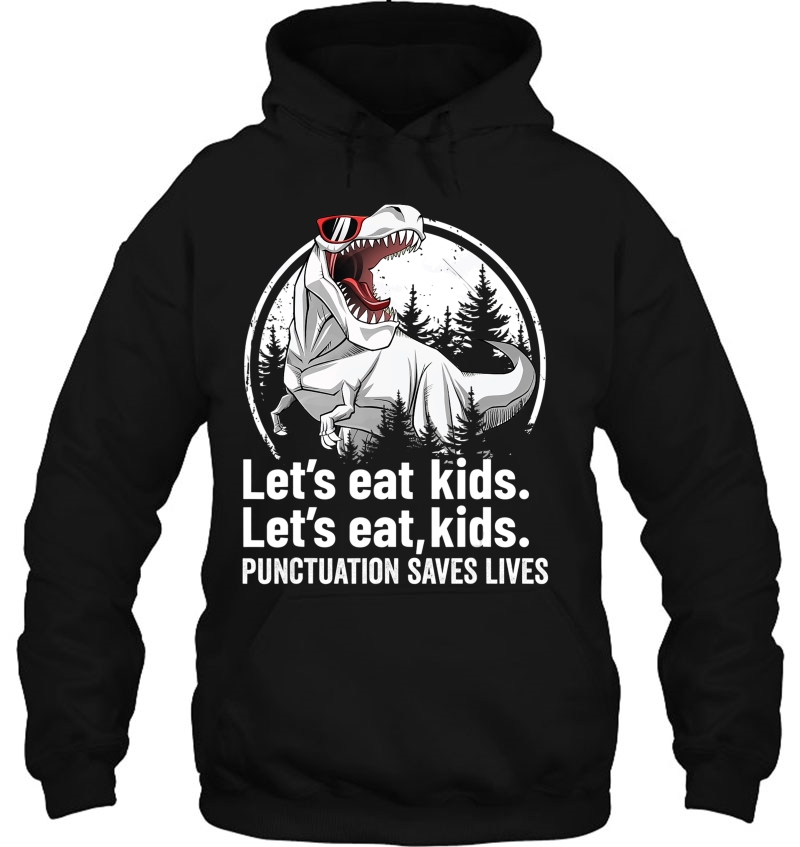 Funny Let's Eat Kids Shirt For Teacher Kids T-Rex Grammar Mugs