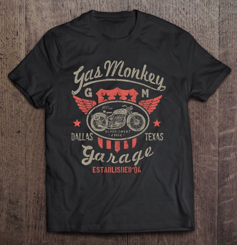 Gas Monkey Garage 500Cc Bike Winged Badge Pullover Shirt