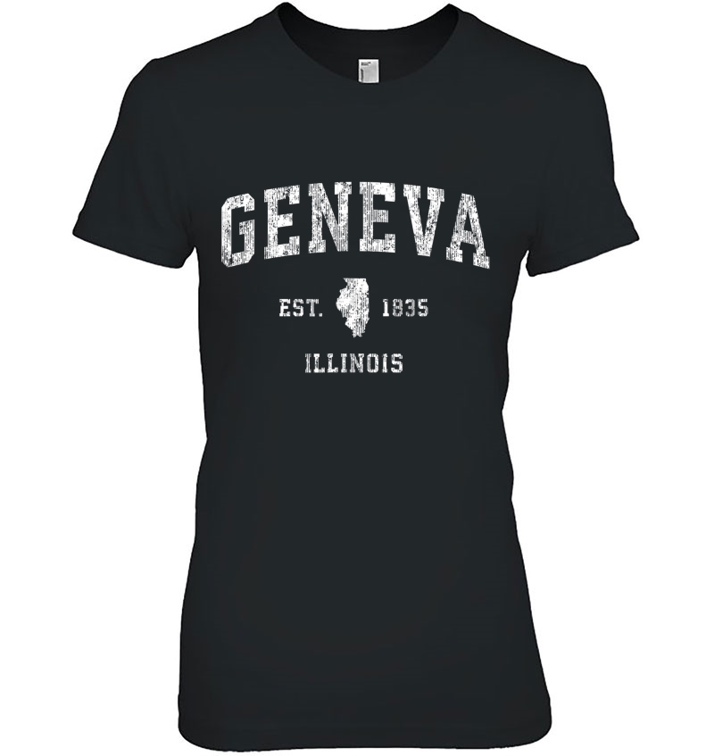 Geneva Illinois Il Vintage Athletic Sports Design Hoodie