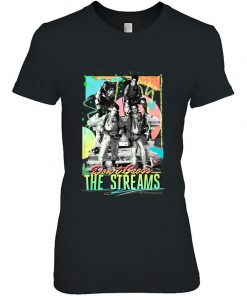 Ghostbusters Don't Cross The Streams Retro Neon Poster Ladies Tee