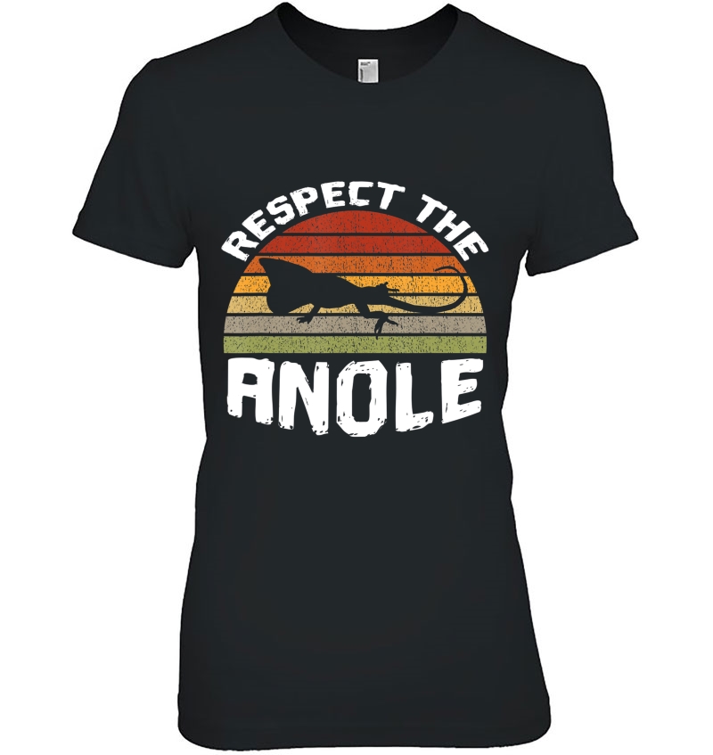 Green Anole Graphic Brown Anoles Pet Retro Lizard Lover Gift Ladies Tee