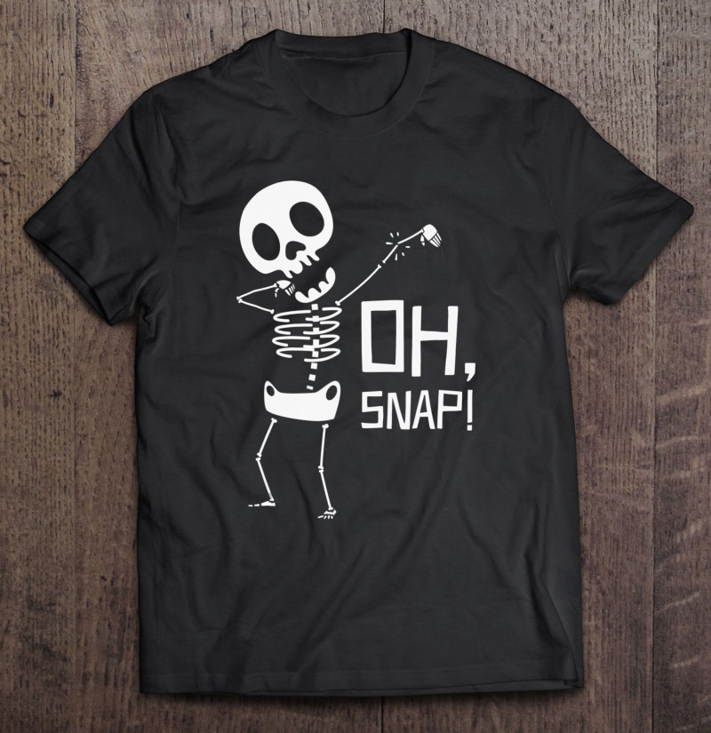 Halloween Oh Snap Dabbing Skeleton Broken Bones Shirt